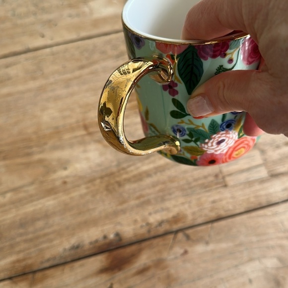 RIFLE PAPER CO. Porcelain Monogram Mug Floral Design K for Anthroplogie - Picture 5 of 8